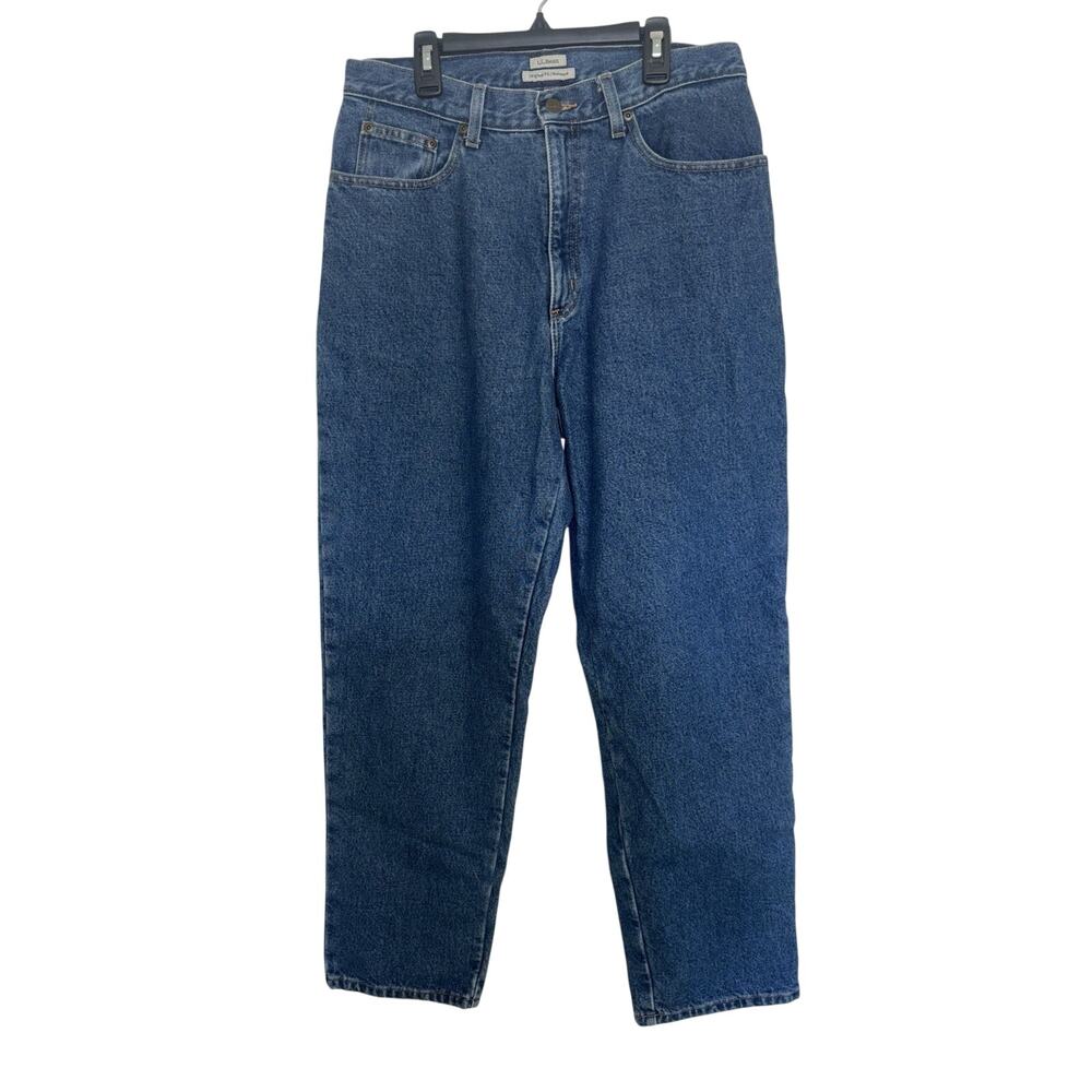 Vtg 90s LL Bean Flannel Lined Jeans Women’s 12 Original Fit Relaxed Winter